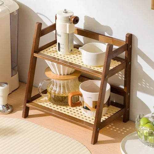 2-Tier Bamboo Kitchen Shelf – Countertop Organizer