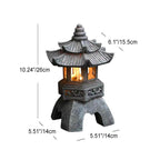Japanese Solar Pagoda Garden Lantern with LED Light