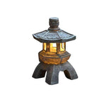 Japanese Solar Pagoda Garden Lantern with LED Light
