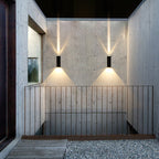 Modern LED Outdoor Wall Light - Weatherproof Aluminum Large - One focus point + One diffuser
