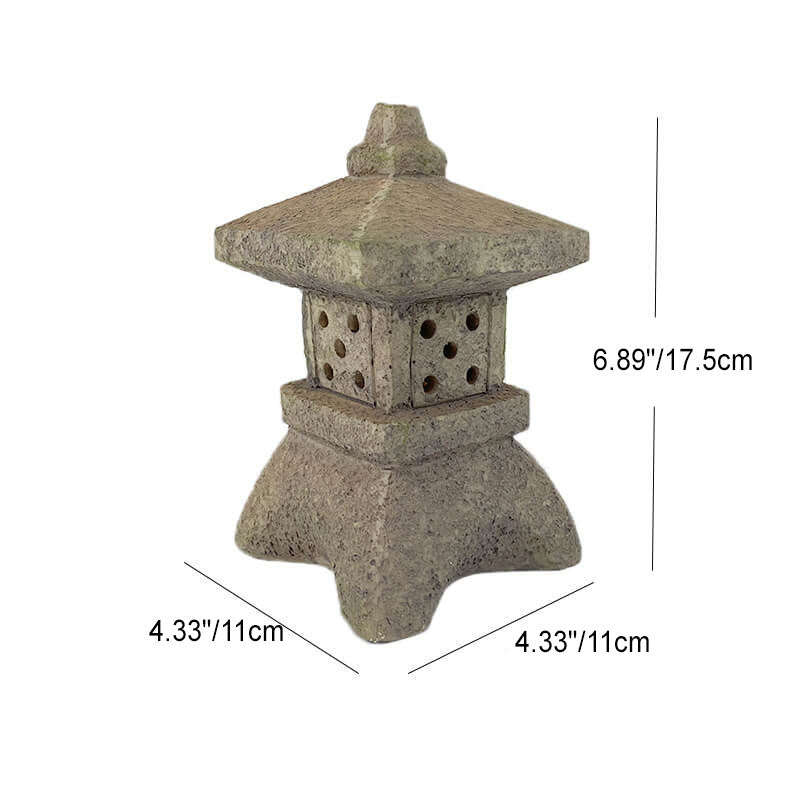 Japanese Solar Pagoda Garden Lantern with LED Light