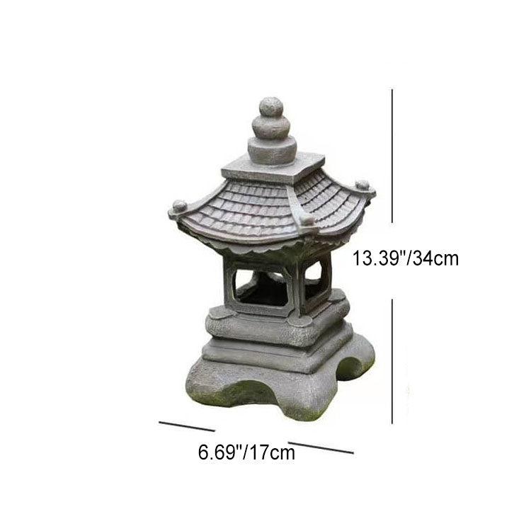 Japanese Solar Pagoda Garden Lantern with LED Light