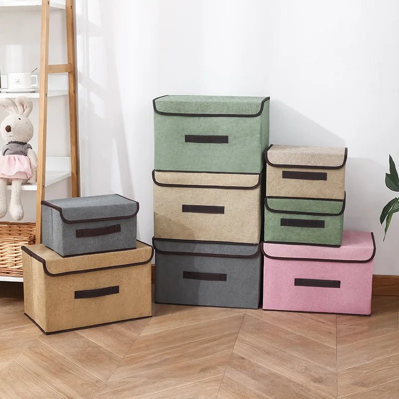 Foldable Storage Box with Lid – Fabric Organizer