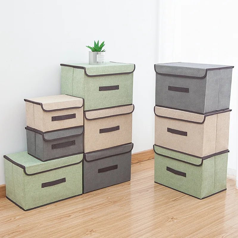 Foldable Storage Box with Lid – Fabric Organizer