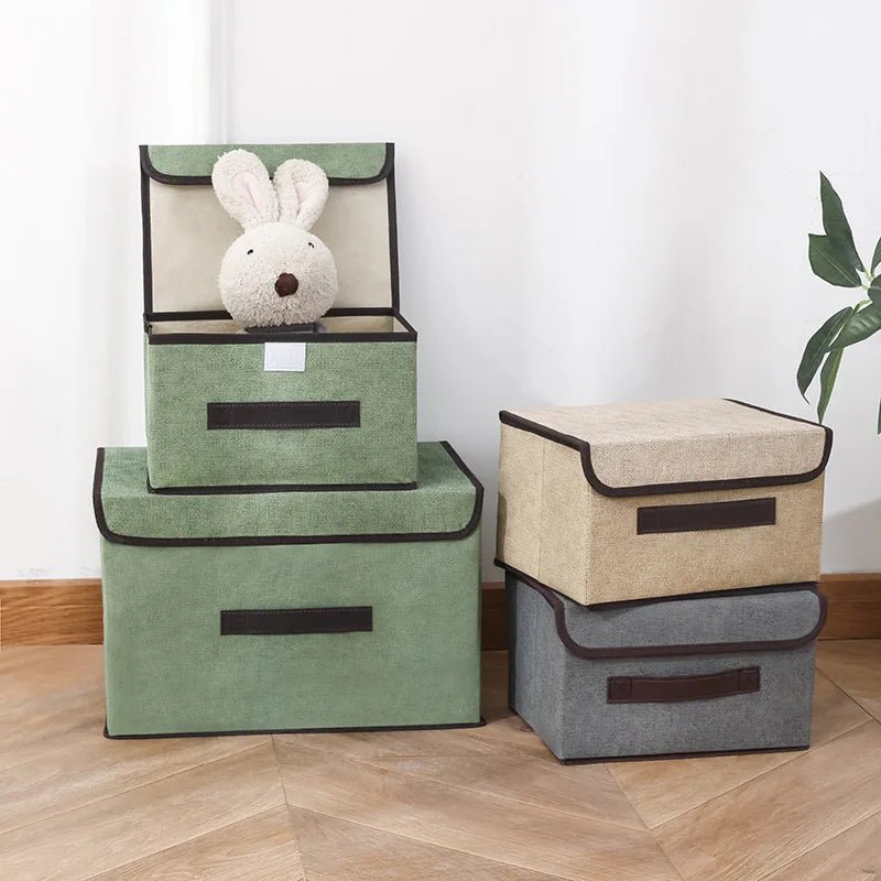 Foldable Storage Box with Lid – Fabric Organizer