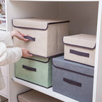 Foldable Storage Box with Lid – Fabric Organizer