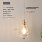 Glass Pendant Light with Copper Fixture F