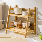 2-Tier Bamboo Kitchen Shelf – Organizer for Kitchen and Desk