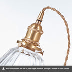 Glass Pendant Light with Copper Fixture