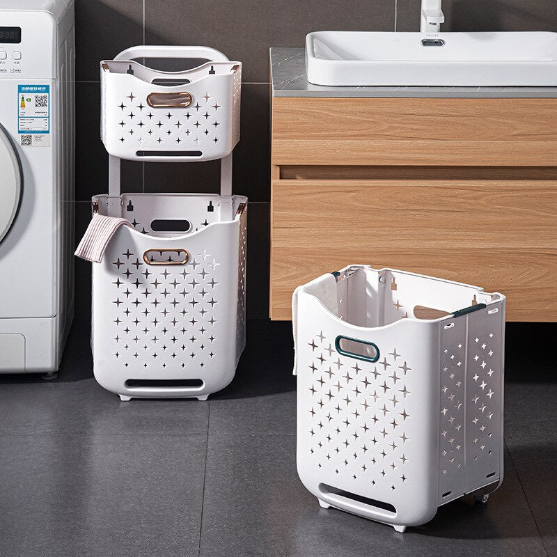 2-Tier Rolling Storage Basket Organizer