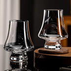 Crystal Whiskey Glasses - Tapered Rim Design, Set of 4