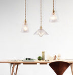 Glass Pendant Light with Copper Fixture