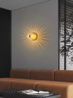 Scandinavian Glass Wall Light with Radial Pattern