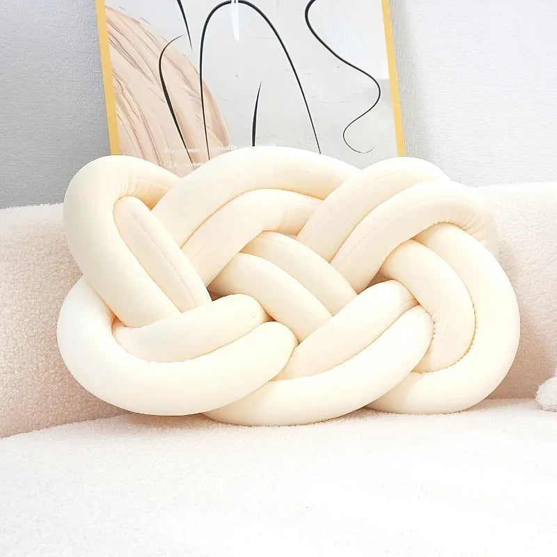 Knotted Velvet Throw Pillow – Modern Geometric Design