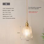 Glass Pendant Light with Copper Fixture G