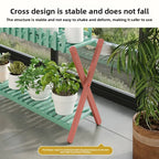 2-Tier Bamboo Plant Shelf with Decorative Trellis