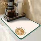 Kitchen Drying Mat - Super Absorbent Rubber Coffee culture