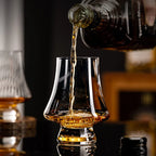 Crystal Whiskey Glasses - Tapered Rim Design, Set of 4
