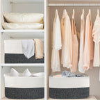 Extra Large Cotton Rope Storage Basket with Handles