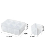 Refrigerator Storage Box with Drain Insert and Lid – 6 Compartments