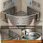 Shower Shelf 2-Piece Set – Drill-Free Wall Mount with Hooks