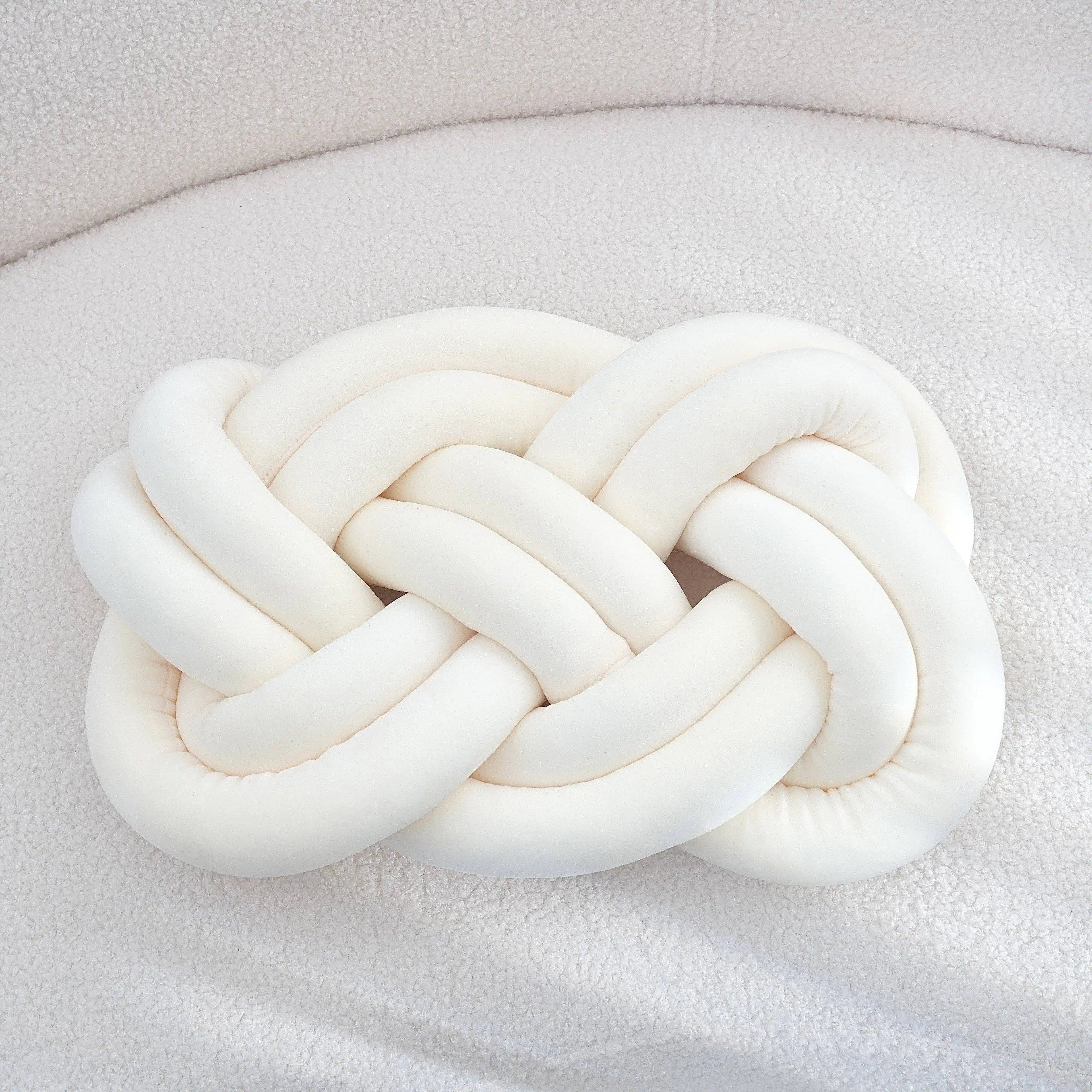 Knotted Velvet Throw Pillow – Modern Geometric Design