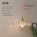 Glass Pendant Light with Copper Fixture Ich