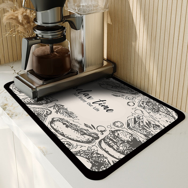 Kitchen Drying Mat - Super Absorbent Rubber