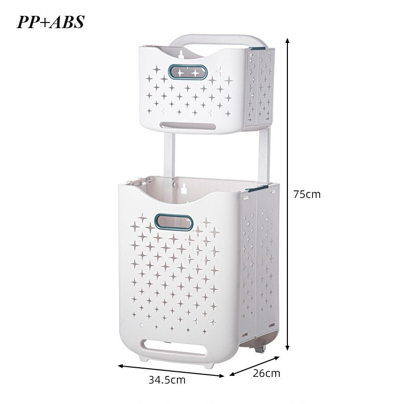 2-Tier Rolling Storage Basket Organizer