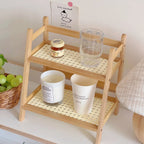 2-Tier Bamboo Kitchen Shelf – Organizer for Kitchen and Desk