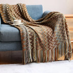 Bohemian Throw Blanket with Tassels