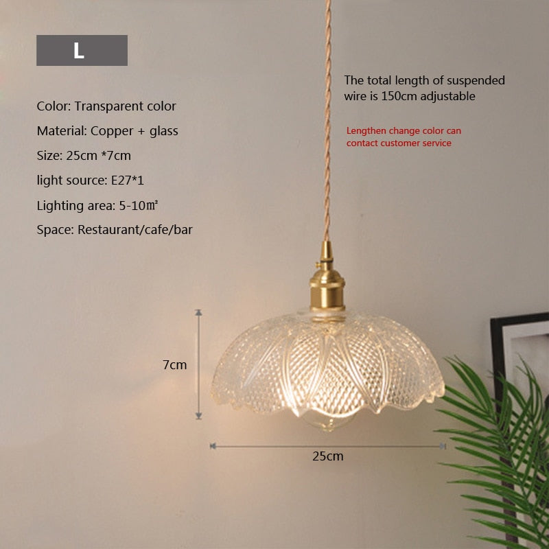 Glass Pendant Light with Copper Fixture 3