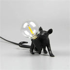 Mouse Table Lamp with Edison Bulb Black C Crouching