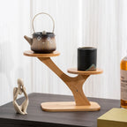 Bamboo Table Shelf with Multi-Level Display Area