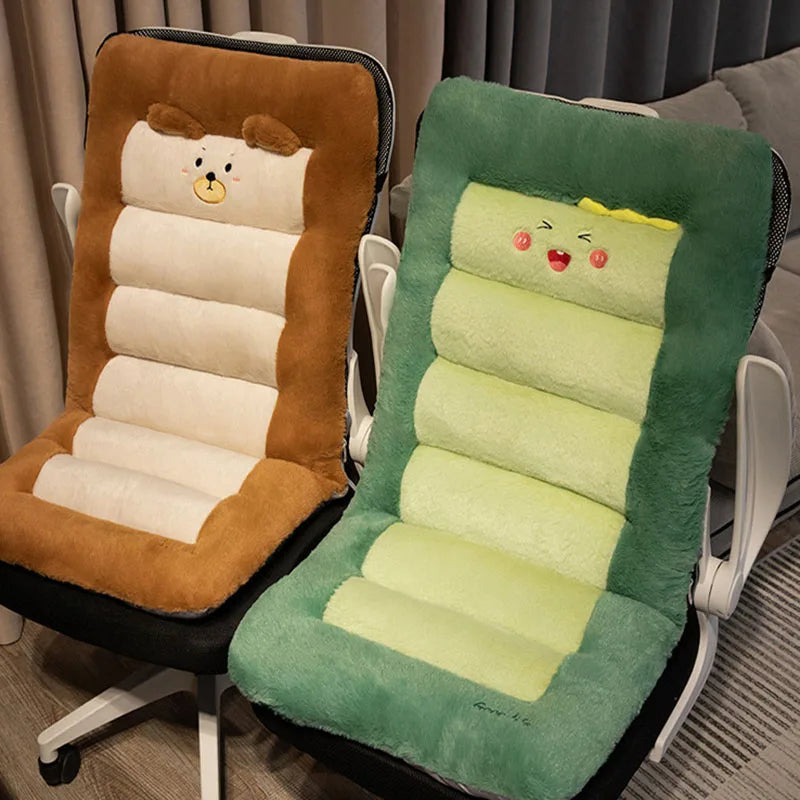 Plush Animal Back Support Cushion with Lumbar Pillow