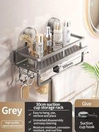 Suction Cup Bathroom Shelf – No Drill Wall Mounting in 3 Sizes