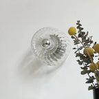 Scandinavian Glass Wall Light with Radial Pattern