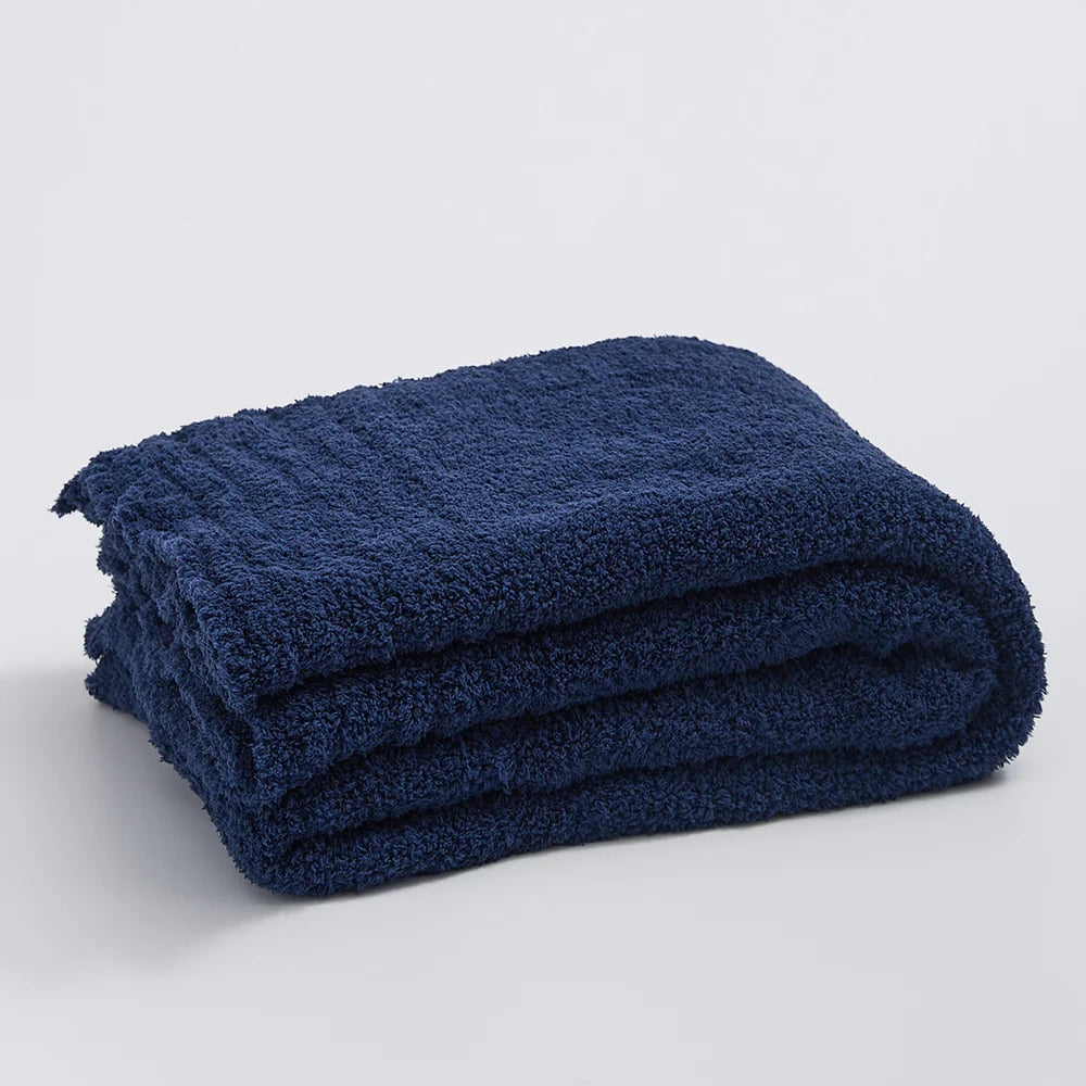 Minimalist Knit Throw Blanket - Ultra Soft Microfiber