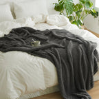 Minimalist Knit Throw Blanket - Ultra Soft Microfiber