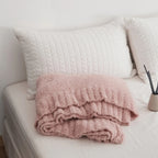 Minimalist Knit Throw Blanket - Ultra Soft Microfiber