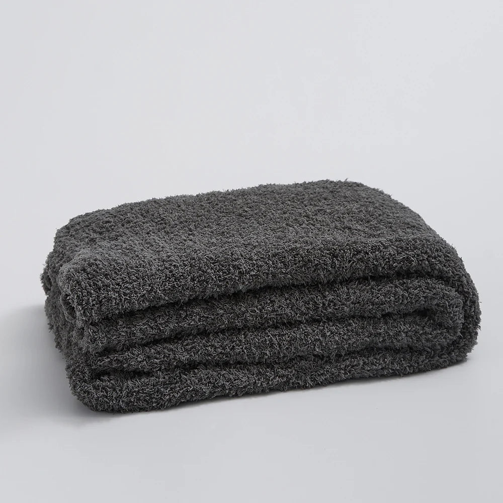 Minimalist Knit Throw Blanket - Ultra Soft Microfiber
