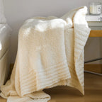 Minimalist Knit Throw Blanket - Ultra Soft Microfiber