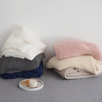 Minimalist Knit Throw Blanket - Ultra Soft Microfiber