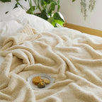 Minimalist Knit Throw Blanket - Ultra Soft Microfiber