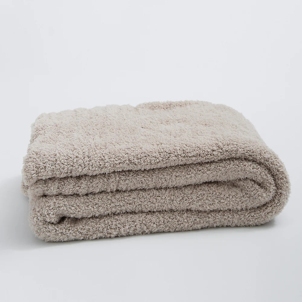 Minimalist Knit Throw Blanket - Ultra Soft Microfiber