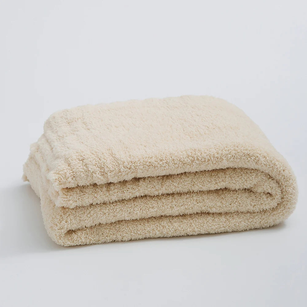 Minimalist Knit Throw Blanket - Ultra Soft Microfiber