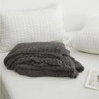 Minimalist Knit Throw Blanket - Ultra Soft Microfiber