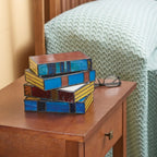 Stained Glass Book Lamp with Colorful Mosaic Design
