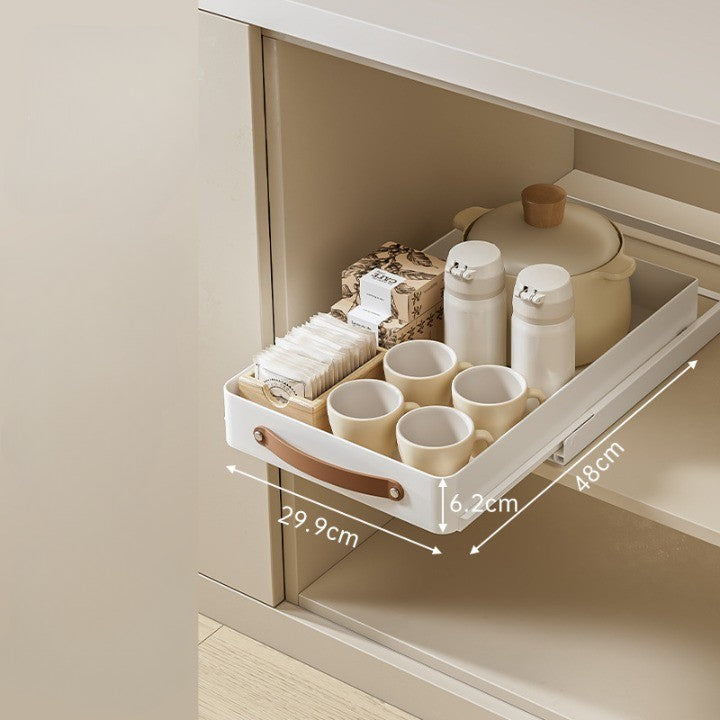 Pull-Out Kitchen Drawer Organizer with Smooth Glides Disc Holder