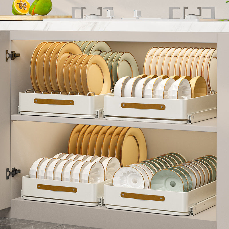 Pull-Out Kitchen Drawer Organizer with Smooth Glides